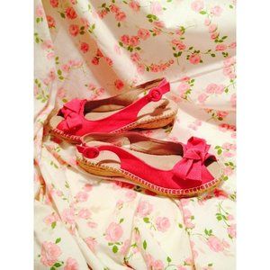 NEW G.H. Bass Pink Slingback Sandals | Toe & Corded Heel | Barbiecore